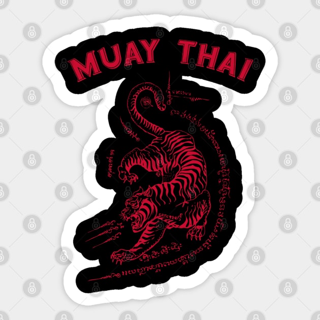 Muay Thai Tiger Sak Yant Tattoo Kickboxing Thailand Sticker by VintCam